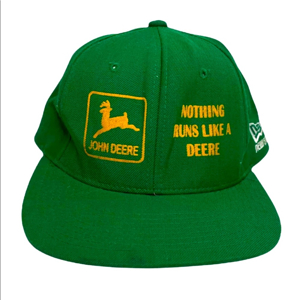 Vintage John Deere "Nothing Runs Like a Deere" Snapback New Era Green Hat